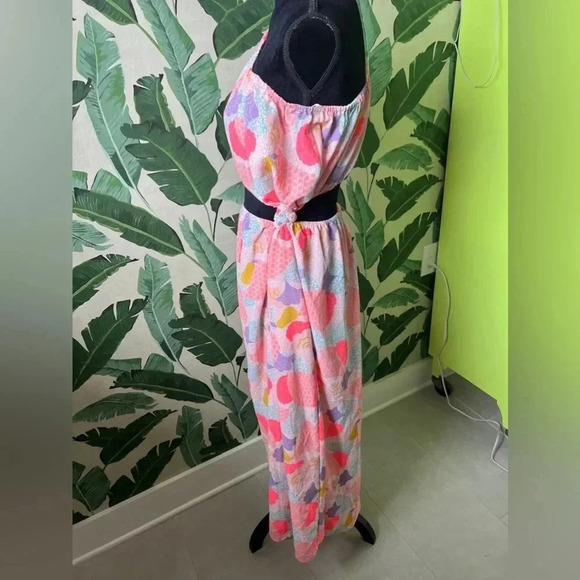 America & Beyond Cotton Candy One shoulder Maxi Dress M Spring Summer Long - Picture 9 of 11